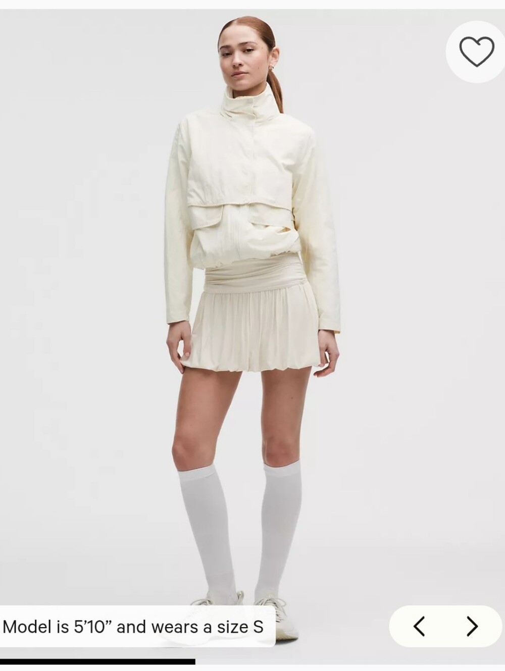 Lululemon 2-in-1 Bubble-Hem Mini Dress White Opal M NWT $128